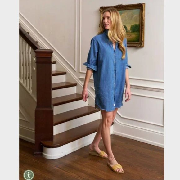 Frank & Eileen Famous Denim MARY Classic Shirtdress Size: S VINTAGE STONEWASHED - Picture 3 of 16